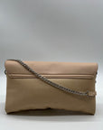 Sandra Roberts Beige Faux Leather Crossbody Bag