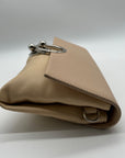 Sandra Roberts Beige Faux Leather Crossbody Bag