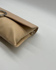 Sandra Roberts Beige Faux Leather Crossbody Bag