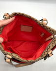 Coach Khaki and Orange Signature Canvas Stripe File Tote Bag F27008