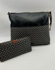 Fossil Black Fiona Striped Crossbody Bag