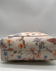 Lauren Conrad Cream Faux Leather Floral Tote Bag
