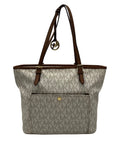 Michael Kors Beige Medium Jet Set Logo Pocket Tote Bag