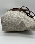 Michael Kors Beige Medium Jet Set Logo Pocket Tote Bag