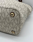 Michael Kors Beige Medium Jet Set Logo Pocket Tote Bag