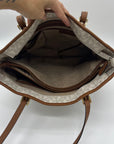 Michael Kors Beige Medium Jet Set Logo Pocket Tote Bag