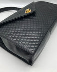 Bally Black Quilted Leather Top Handle Handbag