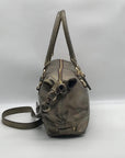 Cole Haan Metallic Bronze Leather Convertible Satchel