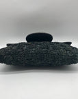 R&Y Augousti Black Woven Fold Over Clutch