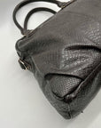 Jewell Grey Faux Snakeskin Shoulder Bag
