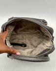 Jewell Grey Faux Snakeskin Shoulder Bag