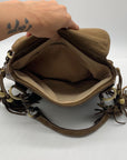 The Real McCoy Brown And Brass Studded Hobo Shoulder Bag