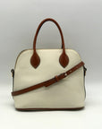 Dooney & Bourke Cream Pebbled Leather Dome Satchel
