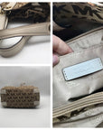 Michael Kors Tan Canvas Drawstring Shoulder Bag