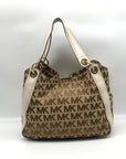 Michael Kors Tan Canvas Drawstring Shoulder Bag