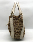 Michael Kors Tan Canvas Drawstring Shoulder Bag