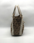 Michael Kors Tan Canvas Drawstring Shoulder Bag