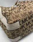 Michael Kors Tan Canvas Drawstring Shoulder Bag