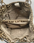 Michael Kors Tan Canvas Drawstring Shoulder Bag
