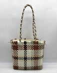 Salvatore Ferragamo Multicolor Woven Leather Gancini Shoulder Bag
