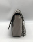 Michael Kors Gray Leather Fulton Shoulder Flap Crossbody Bag