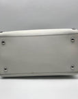 Michael Kors White Saffiano Leather Studded Satchel