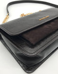 Michael Kors Chocolate Suede & Leather Claire Shoulder Bag
