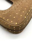 Michael Kors Husk Pebbled Leather Studded Nolita Hobo Shoulder Bag