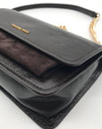 Michael Kors Chocolate Suede & Leather Claire Shoulder Bag