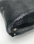 Michael Kors Black Snake Embossed Leather Shoulder Bag