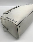 Michael Kors White Saffiano Leather Studded Satchel