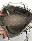 Michael Kors White Saffiano Leather Studded Satchel