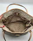 Michael Kors Vanilla Monogram Canvas Jet Set Travel Tote Bag