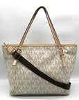 Michael Kors Vanilla Monogram Canvas Jet Set Travel Tote Bag
