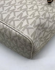 Michael Kors Vanilla Monogram Canvas Jet Set Travel Tote Bag