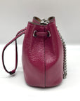 Coach Purple Patent Leather Crinkle Drawstring Wristlet