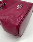 Coach Purple Patent Leather Crinkle Drawstring Wristlet