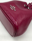 Coach Purple Patent Leather Crinkle Drawstring Wristlet
