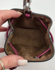 Coach Purple Patent Leather Crinkle Drawstring Wristlet
