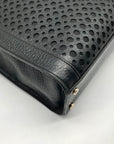 Kate Spade Black Pebbled Leather Lynne Bubbles Perforated Perri Lane Tote Bag