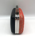 Diane von Furstenberg Bright Coral Small Crystal Embellished Convertible Clutch