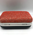 Diane von Furstenberg Bright Coral Small Crystal Embellished Convertible Clutch