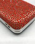 Diane von Furstenberg Bright Coral Small Crystal Embellished Convertible Clutch