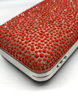 Diane von Furstenberg Bright Coral Small Crystal Embellished Convertible Clutch