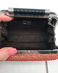 Diane von Furstenberg Bright Coral Small Crystal Embellished Convertible Clutch