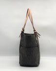 Michael Kors Brown Signature Coated Canvas Jet Set East West Tote Bag