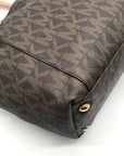 Michael Kors Brown Signature Coated Canvas Jet Set East West Tote Bag