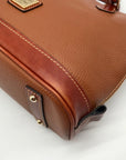 Dooney & Bourke Brown Pebbled Leather Zip Zip Satchel Bag