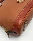 Dooney & Bourke Brown Pebbled Leather Zip Zip Satchel Bag