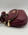 Michael Kors Burgundy Bedford Pebbled Leather Crossbody